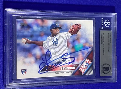 New York Yankees LUIS SEVERINO  Signed 2016 Topps Card Beckett Slabbed RC - Image 1 of 2