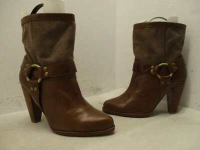 Jeffrey Campbell Ibiza Brown Leather Harness High Heel Ankle Boots Womens Size 7 - Image 1 of 4