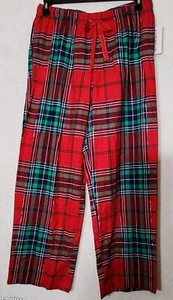 Joyspun Women's SIZE L 12-14 Red Plaid Flannel Sleep Pants Pockets (Y13) - Picture 1 of 1