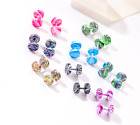 6 Pairs Hyposensitivity Round Flat Stud Earrings Set for Men and Women 10mm Size
