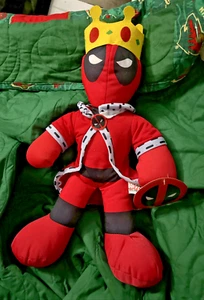 Good Stuff Marvel Red Deadpool Doll Royal King with Crown 15" Super Heroes NWT  - Picture 1 of 4
