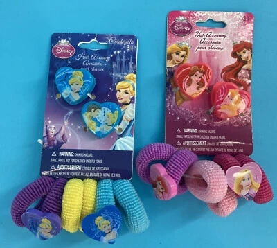 NEW Lot/2 Childs 3+ DISNEY PRINCESS Hair Clips & Bands - Image 1 of 3