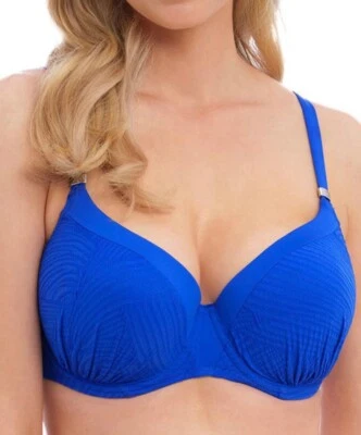 Fantasie Ottawa Bikini Top Pacific Blue Size 36F Gathered Full Cup Padded 6353 - Image 1 of 4