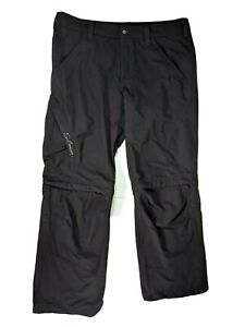 Salomon Womens Black Convertible Pants Hiking Size 8 Crop Zip Off Ripstop Trail