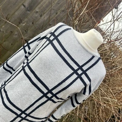 Barbour Winter Tartan Grey Check Jumper Wool Blend Sweater UK 10 - Image 1 of 4