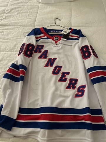 Patrick Kane Authentic Away White PrimeGreen NY Rangers Jersey Cover