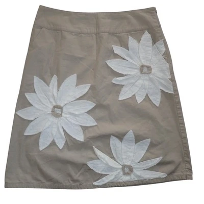 Falda Boden Apliques Floral Línea A Mujer 10R Caqui Shabby Boho Retro Informal Foto 1 de 4