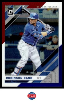 Donruss Optic #122 Robinson Cano 2019 rojo, blanco y azul 150th #/150 Foto 1 de 2