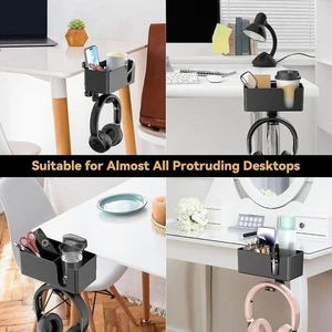 360° degree Rotating Tableside Storage Box 4-in-1 Water Cup Holder Home - Photo 1/16