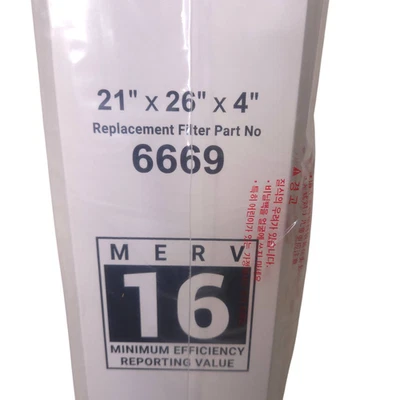 Filtro de aire X6669 MERV 16 sin marca para Lennox X6669, X6667 21x26x4 Foto 1 de 4