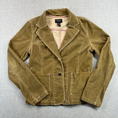 Vintage Y2K American Eagle Corduroy Blazer Jacket Women's Medium Brown Utility - Image 1 of 4