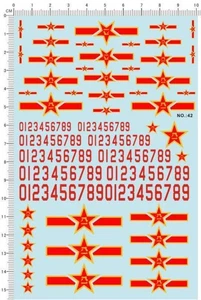 Universal China Air Force PLA Red Star Roundel Markings Number Model Water Decal - Picture 1 of 1