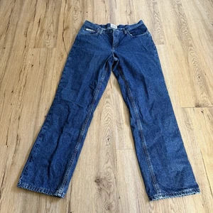 CE Schmidt Workwear Womens Flannel Lined Jeans 14x34 Cozy Rugged Casual Barn Blu - Picture 1 of 10