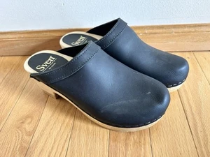 Zoccoli donna nuovi neri pelle SVEN ORIGINAL classici slip-on scarpe casual tg-37 - Foto 1 di 7