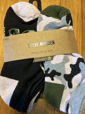 Talla 6-12.5 UNISEX - Calcetines tobilleros acolchados Steve Madden 8 pares negros grises Foto 1 de 4