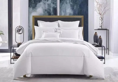 Hotel Collection Italian Percale KING Duvet + 2 KING Shams Set White / Silver - Image 1 of 4