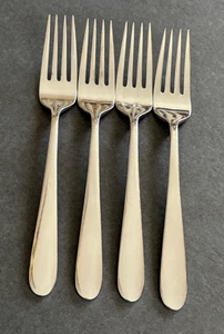Set of (4) Dinner Forks ONEIDA SOUFFLE Stainless 18/10 Glossy 7-3/4in Indonesia - Picture 1 of 18