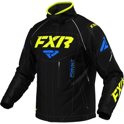 FXR Octane Snowmobile Jacket Insulated HydrX Thermal Flex Black/Blue/Hi-Vis - Image 1 of 3