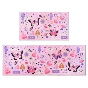 Gothic Purple Pink Kitchen Mats for Floor Set of 2, Goth Butterfly Floor Mat ... - Bild 1 von 7