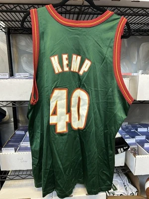 SEATTLE SONICS BASKETBALL JERSEY CHAMPION NBA #40 SHAWN KEMP SZ 48 (CBMH) - Image 1 of 3
