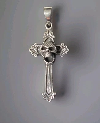 Collar Colgante Cruz Calavera Plata de Ley 925 Joyería 2014 Foto 1 de 4