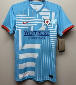 NUEVA Camiseta de Fútbol para Mujer Nike Chicago Red Stars Dri Fit Azul Cuello en V Talla S - Imagen 1 de 7