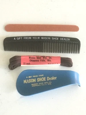 4-ZAPATO ALBAÑIL De Colección Años 60 Nuevas Ventas Regalos Cordones Peine Zapato Tablero Esmeril Foto 1 de 3