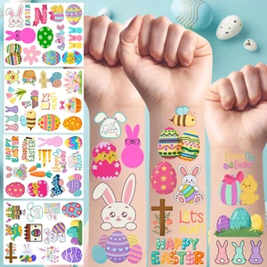 Easter Temporary Tattoos - Easter Party Decorations Stickers Easter Party Favors - Picture 1 of 7