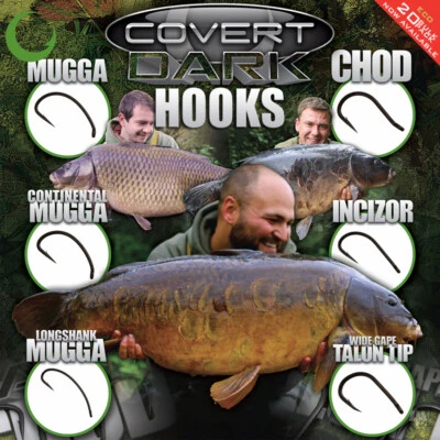 Gardner Tackle Covert Dark Hooks (Full Range) - Carp Barbel Tench Coarse Fishing - Image 1 of 4