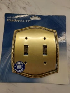 Creative Accents Wall Light Switch Plate 2 Toggle Antique Brass 952AB Eng Rope - Picture 1 of 3
