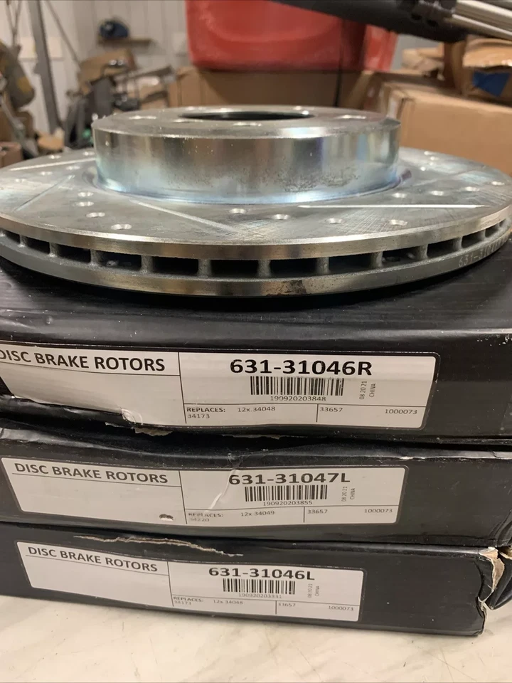 Juego de 4 rotores de freno de zinc plateado para BMW 325ci 325i 2001-2006 con pastillas E46 Foto 1 de 4