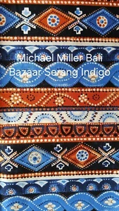 Michael Miller Stoff Bali Bazaar Serang Indigo Geometrisch - Bild 1 von 1