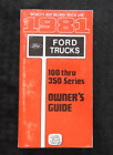 1981 Ford F100 F150 F250 F350 Pickup Truck Owners Manual Original Buch Guide NOS