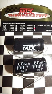2- MTX AUDIO THUNDERSTUFF ELECTROLYTIC CAPACITORS 80 MFD 100V - Picture 1 of 1