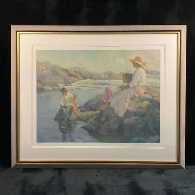 Serigrafía de edición limitada firmada a lápiz Don Hatfield "Peaceful Cove" con certificado de autenticidad Foto 1 de 4