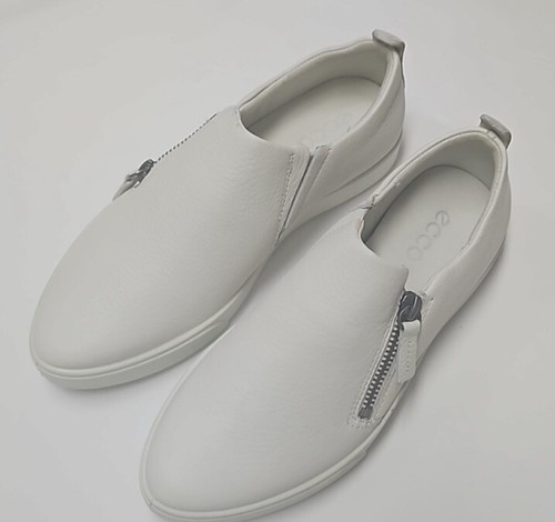 Sneakers donna Ecco Gillian classiche slide zip pelle bianca taglia 4