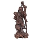 China 20. Jh. Holzfigur - A Chinese Hardwood Figure Of Shou Lao & Crane Chinois