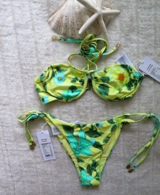 Sujetador Seafolly 10 Garden Party Gathered UW y 12 Garden Party Tie Side Rio Limelight Foto 1 de 4
