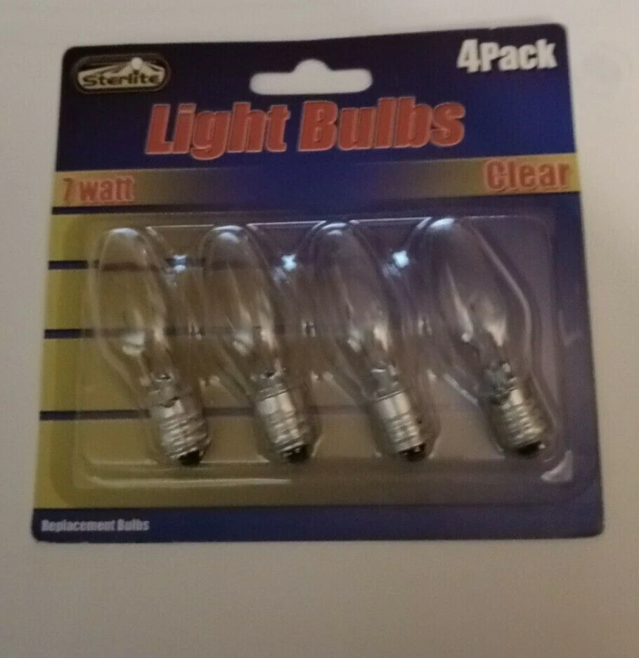 7W  Night Light Bulbs [CLEAR]   [4 Bulbs ] - Image 1 of 1