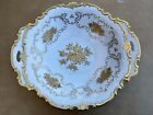 Reichenbach Porcelain Gold Embellished Scroll and Floral Centerpiece Bowl 9.25"