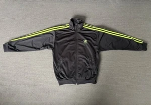 Vintage 1990s - Adidas - Black with Lime Yellow Stripe - Tracksuit Jacket - Picture 1 of 5