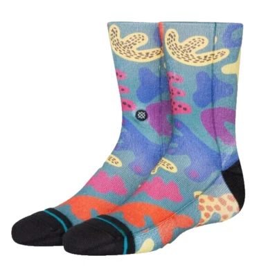 Stance Kids 抽象造型船袜 - 蓝绿色,尺寸:Y3-5.5 — 第 1/3 张图片