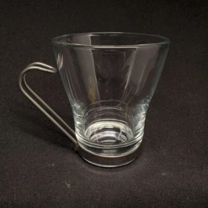Vintage Vitrosax Italy Cappuccino Glass Mug with Stainless Steel Handle - Picture 1 of 19