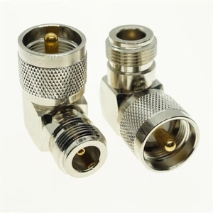 N Female Jack to UHF PL259 Male PL-259 Right Angle 90 Degree Adapter Connector - Picture 1 of 2