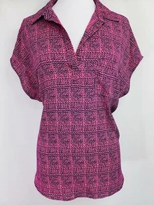 Women's PLEIONE Pink V neck Popover Blouse Flowy Top sz XXL - Picture 1 of 7