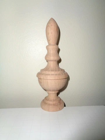 WOOD FINIAL UNFINISHED FOR BED, CLOCK OR FURNITURE #26 Cover
