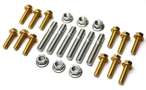 New 24-Pc Premium Exhaust Manifold Stud & Bolt Kit / Fits Listed GM Models - Picture 1 of 10