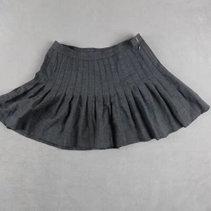 Brooks Brothers Skirt Womens 8 Gray USA Pleated Mid Rise Side Zip Preppy Wool - Picture 1 of 14