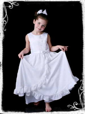 NEW Sarah Louise England Elegant White Girls Communion Dress Ankle Length sz 6 - Image 1 of 2