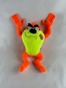 Toy Factory Looney Tunes 10”TAZ Plush Neon Orange Tazmanian Devil Stuffed Animal - Foto 1 di 8